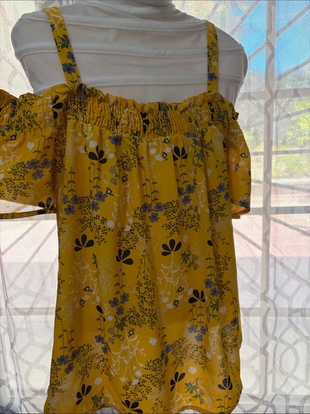 Sienna Sky Yellow Floral Off-Shoulder Cami